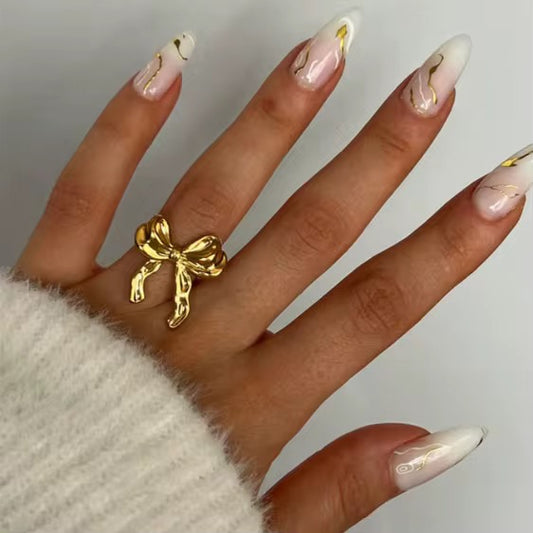 Ribbon Ring – Anti-Tarnish, Golden, Adjustable Fit