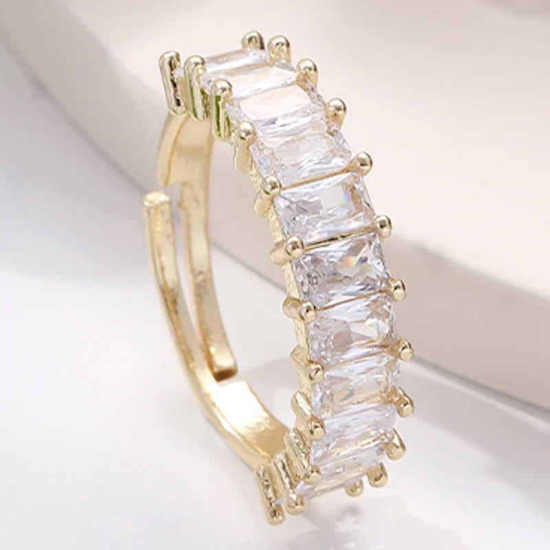 Adjustable Trend-setter Silver Plated Cz Zircon Rings