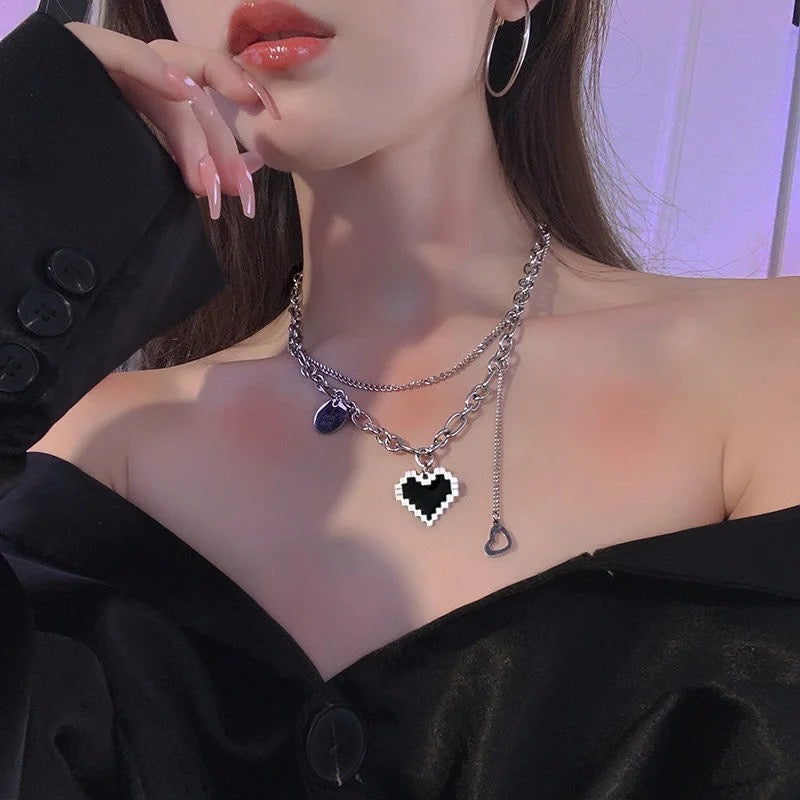 Black Heart Prom Necklace