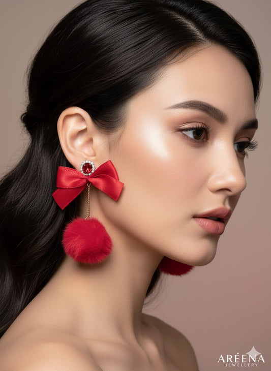 Red Korean Soft Cushion Earrings