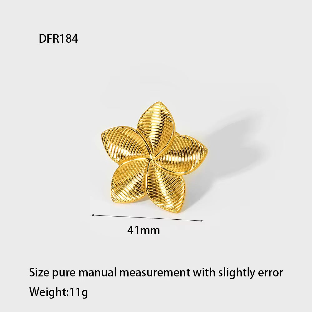 Flora Ring – Anti-Tarnish, Golden, Adjustable Fit