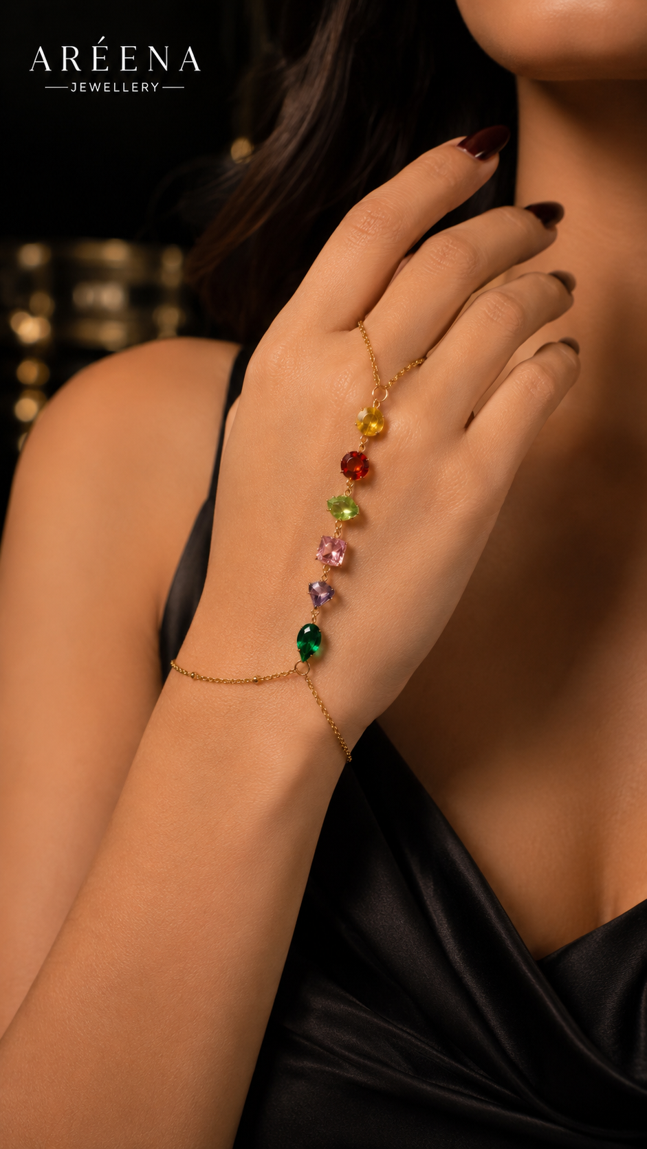 Rainbow Luxe Hand Chain