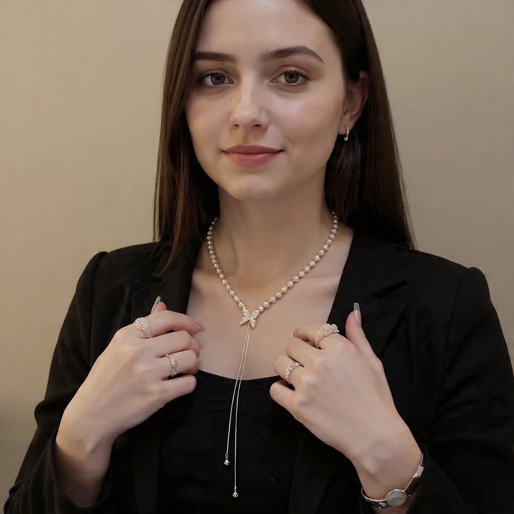 Imperial Adjustable Chain Japanese Style Butterfly 🦋 Necklace - Golden Chain