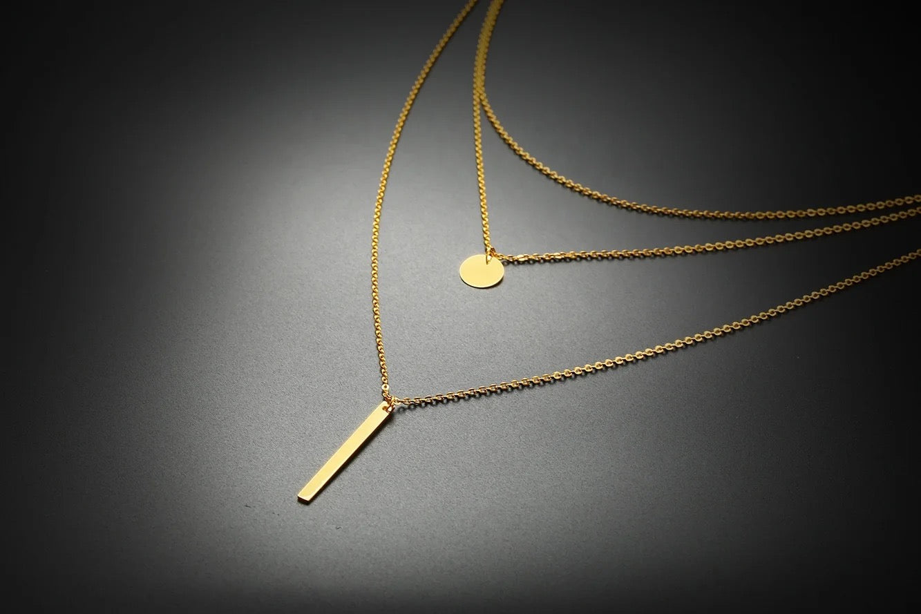 Golden Glow Three Layer Necklace