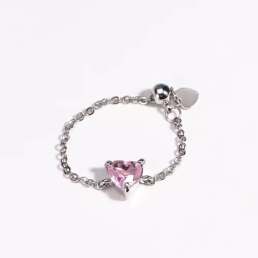 Friendship Heart Chain Ring