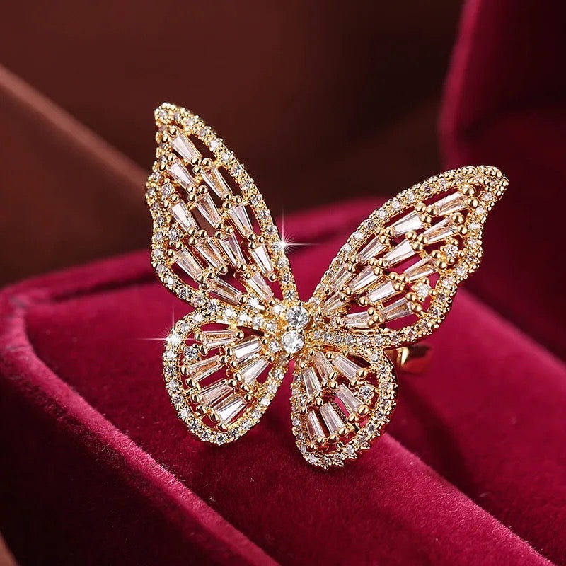 Royal Butterfly Adjustable Majesty Ring - Golden – AREENA JEWELLERY