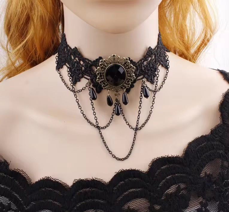 Gothic Dark Romance Lattice Necklace