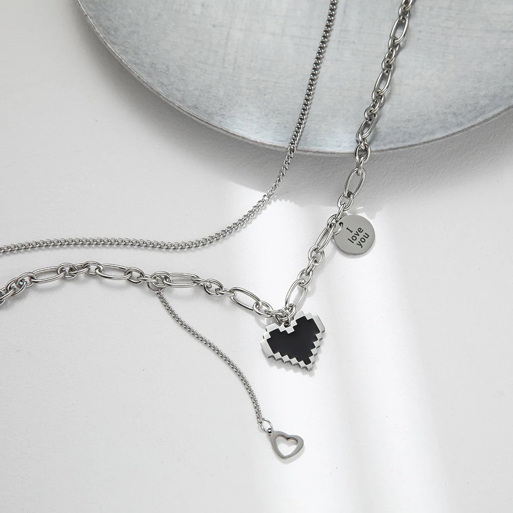 Black Heart Prom Necklace