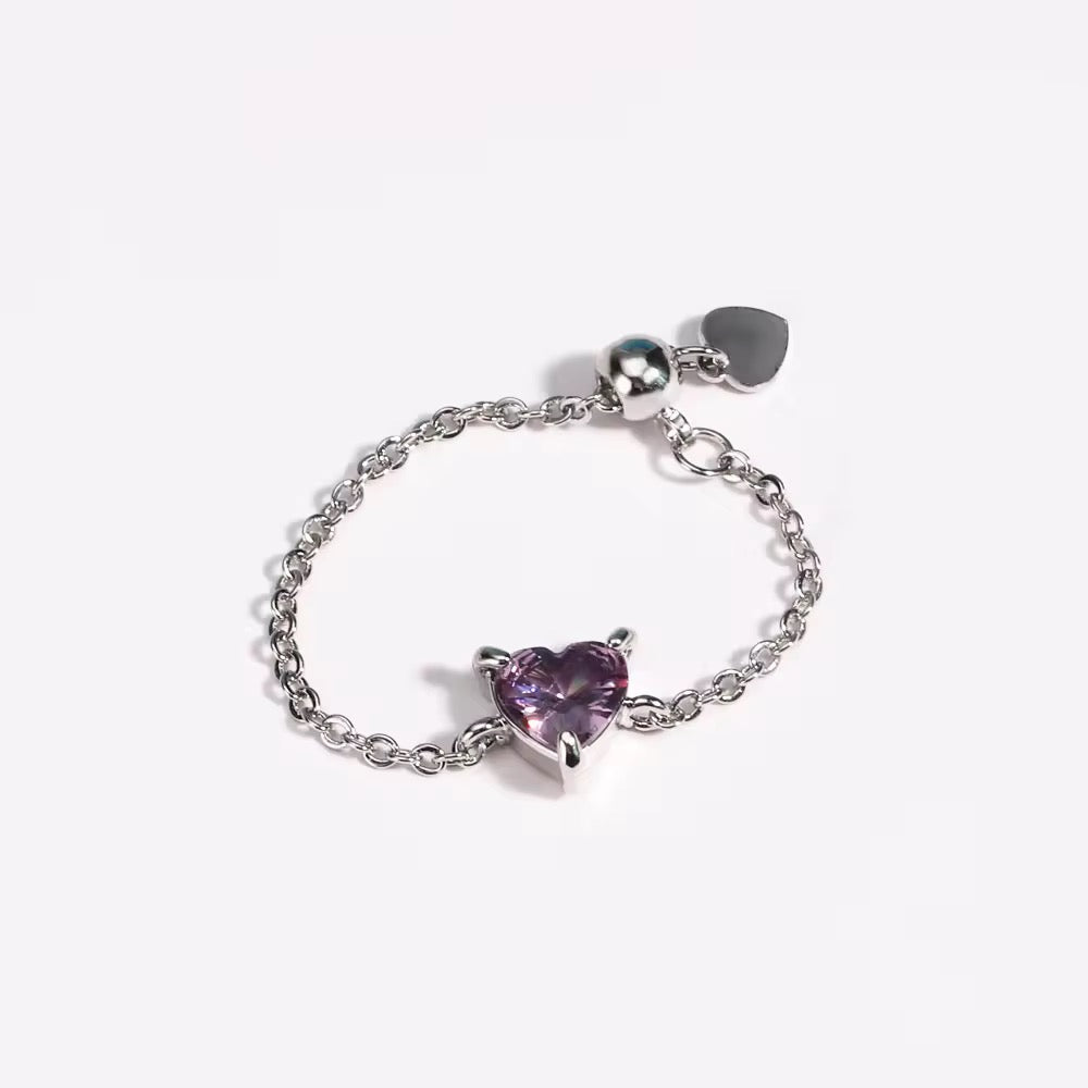 Friendship Heart Chain Ring