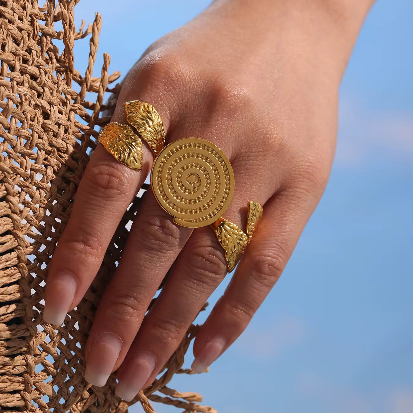 Spiral Ring – Anti-Tarnish, Golden, Adjustable Fit
