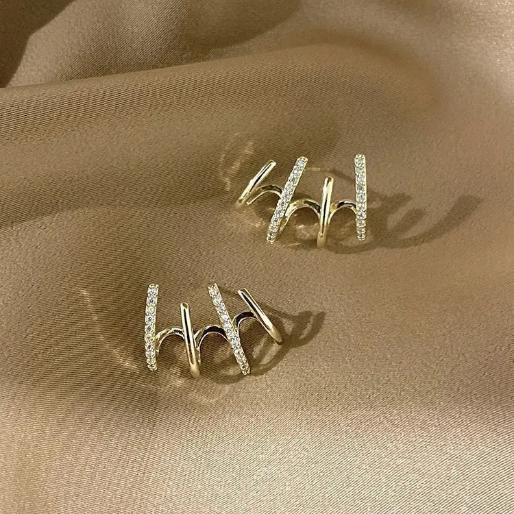 Premium Gold Plated Multi Effect Claw Earrings