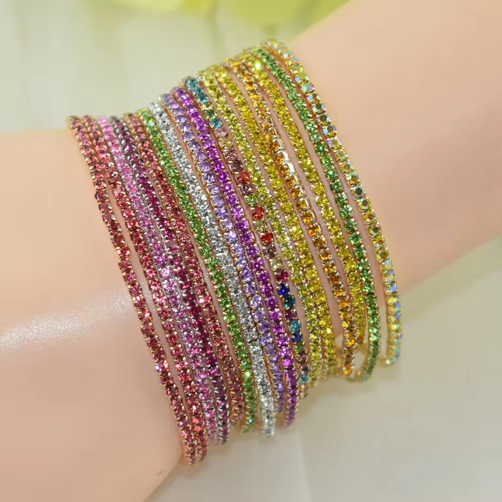 Rhinestone Bracelets Set