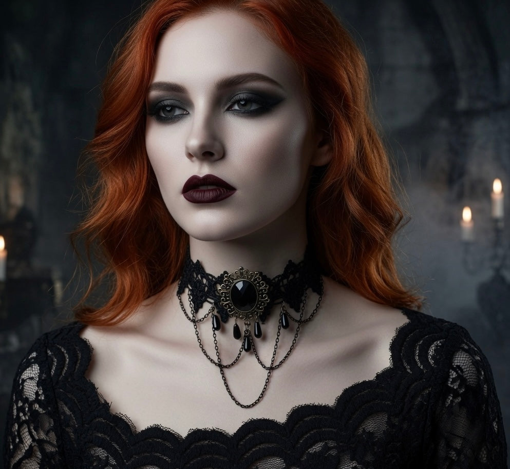 Gothic Dark Romance Lattice Necklace