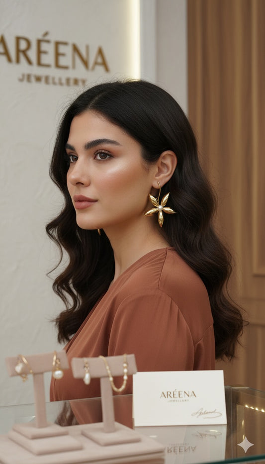 Gold Plated Floral Earrings