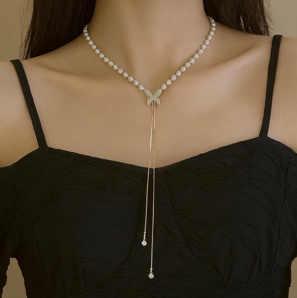 Imperial Adjustable Chain Japanese Style Butterfly 🦋 Necklace - Golden Chain