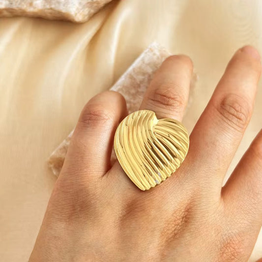 Sea Shell Ring – Anti-Tarnish, Golden, Adjustable Fit