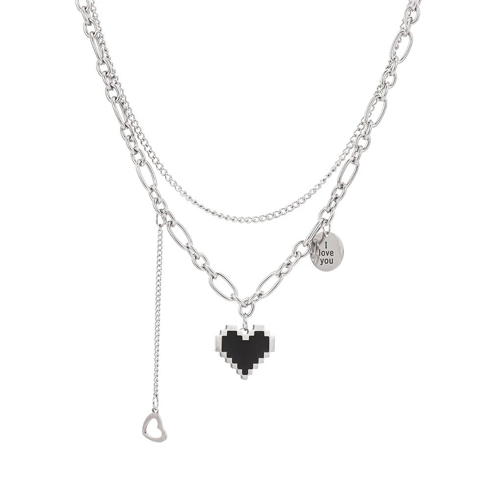 Black Heart Prom Necklace