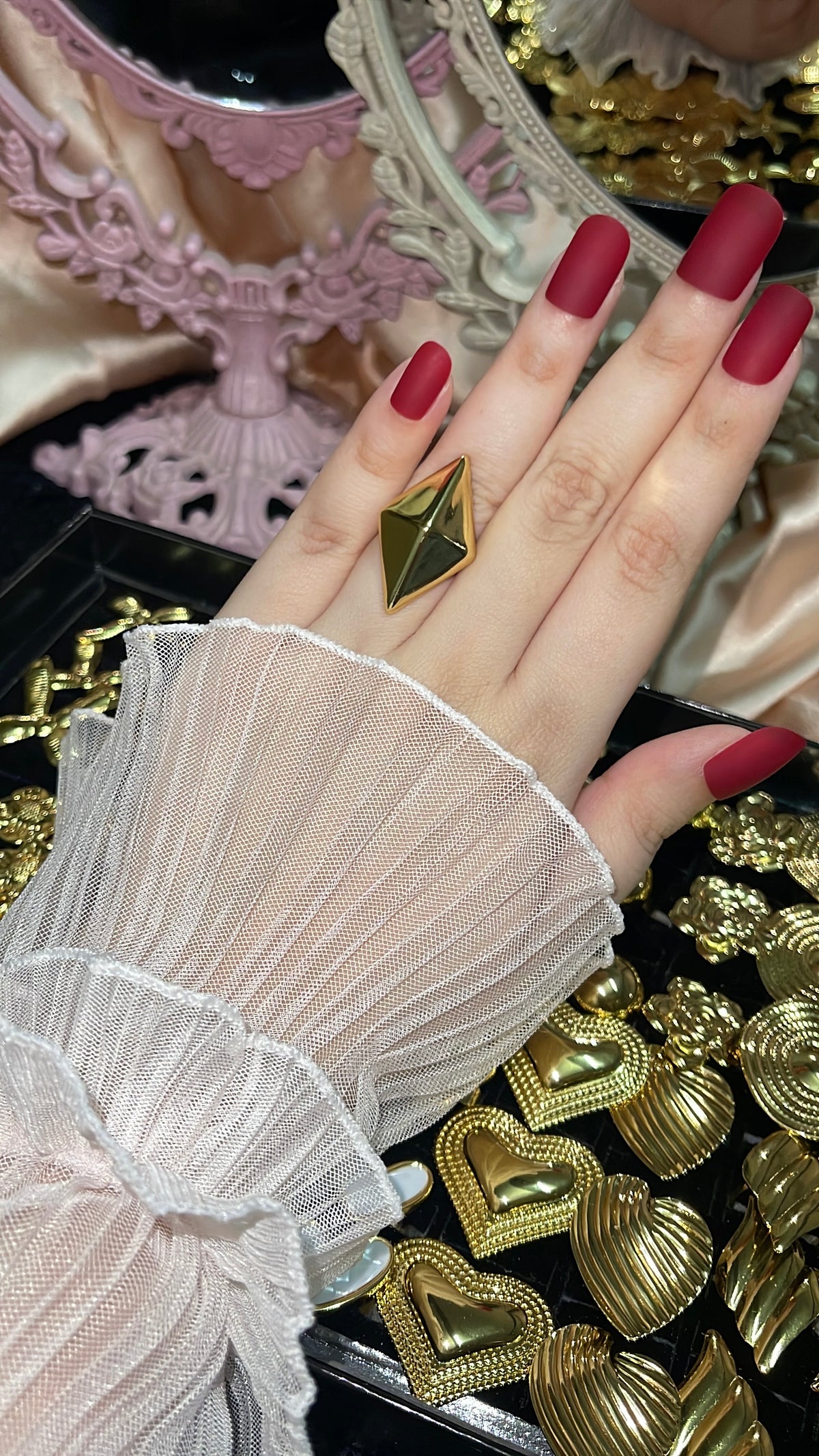 Diamond Shaped Golden Ring