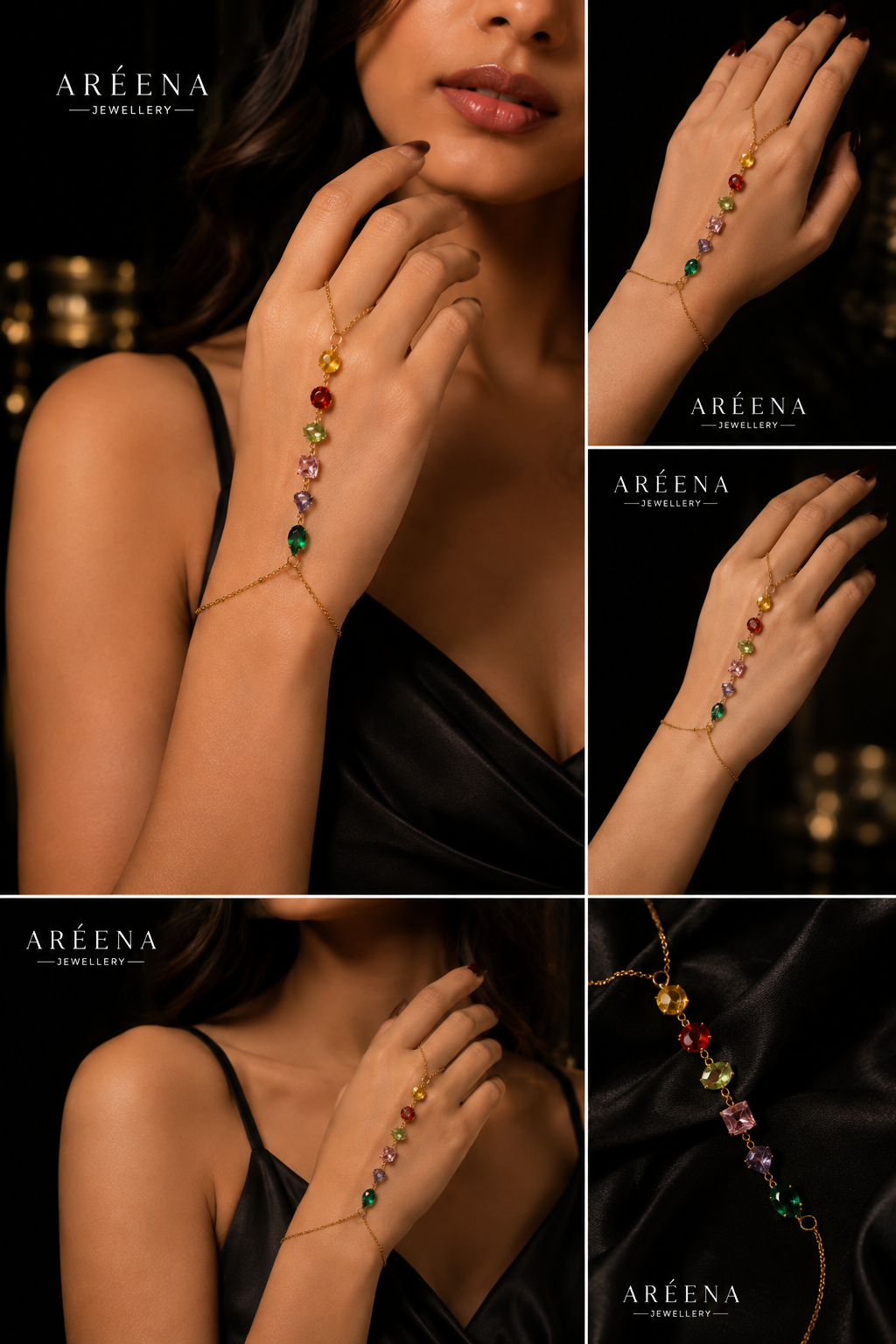 Rainbow Luxe Hand Chain