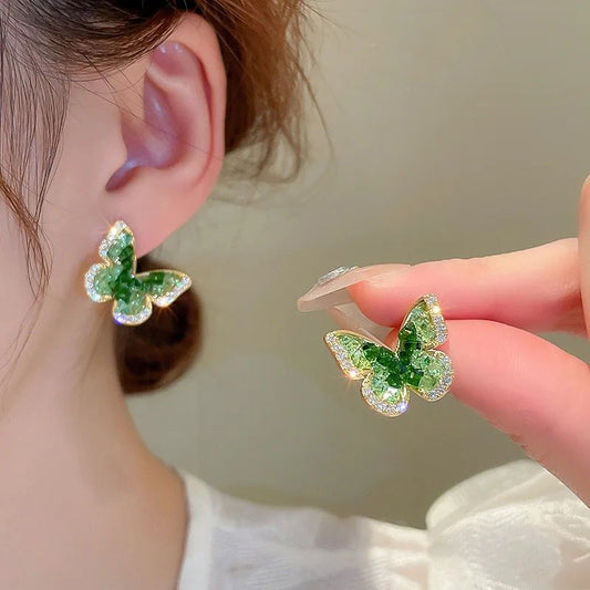 Western Korean Green drop earrings