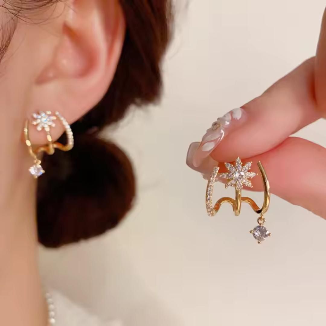 Decor Star Four-Leaf Clover Korean Earrings