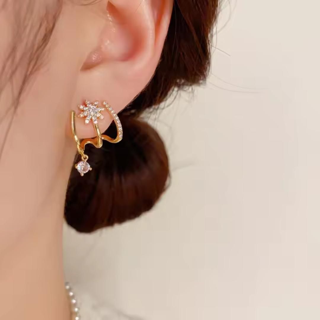 Decor Star Four-Leaf Clover Korean Earrings