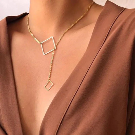 Geometric Necklace Gold Pendant Necklace