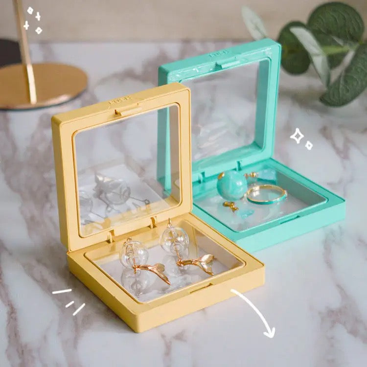 Transparent Rebound Jewelry Box - Yellow (pack of 2)